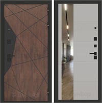 Входная дверь BN-14 с зеркалом ФЛЗ-649 - Грей софт для установки в квартиру 30558