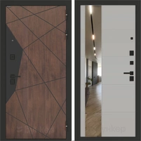 Входная дверь Прайм БН-14 с зеркалом ФЛЗ-649 - Грей софт для установки в квартиру 30558