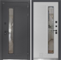 Входная дверь с терморазрывом Фрост (Графитовый серый RAL 7024 / Веллюто ферро) для частного загородного дома и дачи 30596