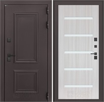 Входная дверь Полярис Термо Лайт №01 - Сандал белый, стекло белое для частного загородного дома и дачи 30598