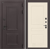 Входная дверь Полярис Термо Лайт №03 (Муар коричневый / Крем софт) для частного загородного дома и дачи 30602