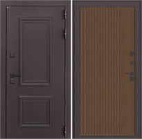 Входная дверь Полярис Термо Лайт №29 (Муар коричневый / Дуб кантри темный) для частного загородного дома и дачи 30612