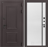 Входная дверь Полярис Термо Лайт №22 - Белый софт, черная вставка для частного загородного дома и дачи 30613