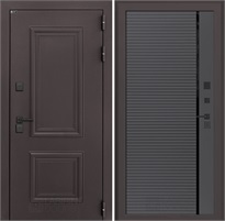 Входная дверь Полярис Термо Лайт №22 - Графит софт, черная вставка для частного загородного дома и дачи 30614