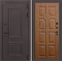 Входная дверь Полярис Термо Лайт №17 (Муар коричневый / Золотой дуб) для частного загородного дома и дачи 30619