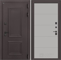 Входная дверь Полярис Термо Лайт №13 (Муар коричневый / Грей софт) для частного загородного дома и дачи 30621