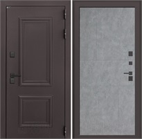 Входная дверь Полярис Термо Лайт №21 (Муар коричневый / Бетон светлый) для частного загородного дома и дачи 30623