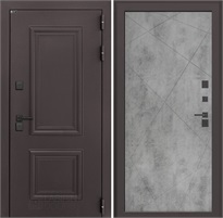 Входная дверь Полярис Термо Лайт №24 (Муар коричневый / Бетон светлый) для частного загородного дома и дачи 30625