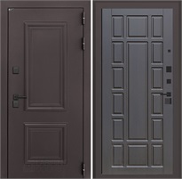 Входная дверь Полярис Термо Лайт №12 (Муар коричневый / Венге) для частного загородного дома и дачи 30631