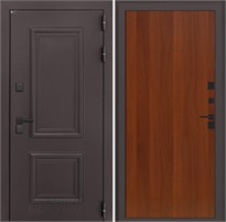 Входная дверь Полярис Термо Лайт №05 (Муар коричневый / Итальянский орех) для частного загородного дома и дачи 30633