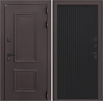 Входная дверь Полярис Термо Лайт №29 (Муар коричневый / Черный кварц) для частного загородного дома и дачи 30639