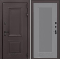 Входная дверь Полярис Термо Лайт №30 (Муар коричневый / Серый рельеф софт) для частного загородного дома и дачи 30641