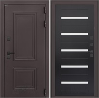 Входная дверь Полярис Термо Лайт №01 - Венге, стекло белое для частного загородного дома и дачи 30645