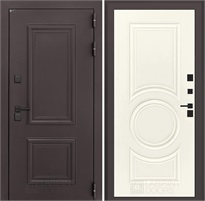 Входная дверь Полярис Термо Лайт №23 (Муар коричневый / Шампань софт) для частного загородного дома и дачи 30653