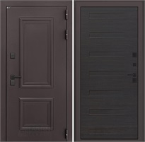 Входная дверь Полярис Термо Лайт №14 (Муар коричневый / Эковенге горизонтальный) для частного загородного дома и дачи 30657