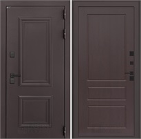 Входная дверь Полярис Термо Лайт №03 (Муар коричневый / Орех премиум) для частного загородного дома и дачи 30659