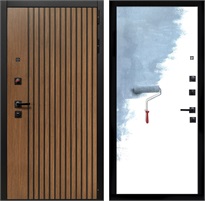 Входная дверь Шторм Стандарт (Дуб катри темный / Под покраску) для установки в квартиру 30683