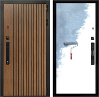 Входная дверь Шторм Дуб кантри с умным замком - Под покраску для установки в квартиру 30689