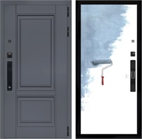 Входная дверь Афина Графит с умным замком - Под покраску для установки в квартиру 30692