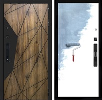 Входная дверь Авангард с умным замком - Под покраску для установки в квартиру 30696