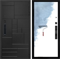 Входная дверь Квадро Блэк 3к с умным замком - Под покраску для установки в квартиру 30697