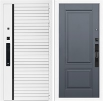 Входная дверь Урбан Лайн Белая с умным замком - ФЛ-117 Графит софт для установки в квартиру 30703