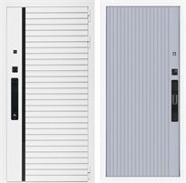 Входная дверь Урбан Лайн Белая с умным замком - Вертикаль Силк маус для установки в квартиру 30705