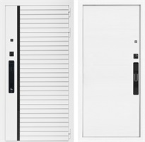 Входная дверь Урбан Лайн Белая с умным замком - Гладкая Белый матовый для установки в квартиру 30708