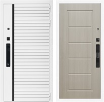 Входная дверь Урбан Лайн Белая с умным замком - ФЛ-39 ЭкоДуб для установки в квартиру 30711