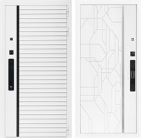 Входная дверь Урбан Лайн Белая с умным замком - ФЛ-210 Белый матовый для установки в квартиру 30712