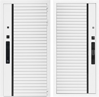 Входная дверь Урбан Лайн Белая с умным замком - Агат Белый матовый для установки в квартиру 30713