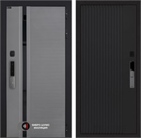 Входная дверь Piano Smart с умным замком - 29 Черный кварц для установки в квартиру 30760