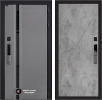 Входная дверь Piano Smart с умным замком - 24 Бетон светлый для установки в квартиру 30766