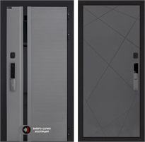 Входная дверь Piano Smart с умным замком - 24 Графит софт для установки в квартиру 30767