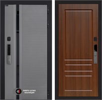 Входная дверь Piano Smart с умным замком - 03 Орех бренди для установки в квартиру 30770