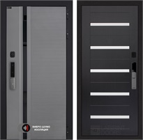 Входная дверь Piano Smart с умным замком - 01 Венге, стекло белое для установки в квартиру 30775