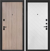 Входная дверь Профит Black ФЛ-Ромбы (Ильм американский / Силк ясень белый) для установки в квартиру 30806