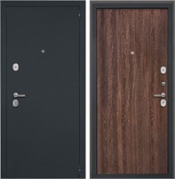 Входная дверь Гектор (Черный шелк / Дуб филадельфия коньяк) для установки в квартиру 18181