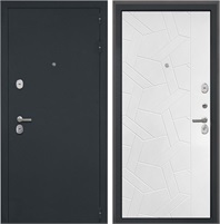 Входная дверь Гектор ФЛ-306 (Черный шелк / Силк ясень белый) для установки в квартиру 30815
