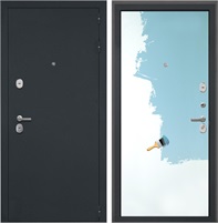 Входная дверь Гектор (Черный шелк / Под покраску) для установки в квартиру 30821