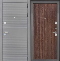 Входная дверь Брайтон Антрацит Грей / Дуб филадельфия коньяк для установки в квартиру 17097