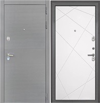 Входная дверь Брайтон Антрацит Грей / Лучи-М Софт Милк для установки в квартиру 17106