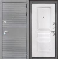 Входная дверь Брайтон Антрацит Грей / ФЛ-243 Белый матовый для установки в квартиру 17099