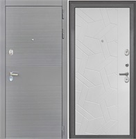 Входная дверь Брайтон Антрацит Грей / ФЛ-306 Силк ясень белый для установки в квартиру 30824