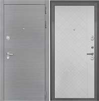 Входная дверь Брайтон Антрацит Грей / ФЛ-Ромбы Силк ясень белый установки в квартиру 30827