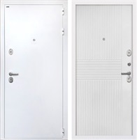 Входная дверь Колизей White ФЛ-326М (Белая шагрень / Мэджик шифон белый) для установки в квартиру 30831