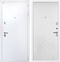Входная дверь Колизей White ФЛ-Ромбы (Белая шагрень / Силк ясень белый) для установки в квартиру 30833
