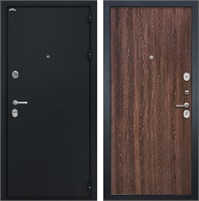 Входная дверь Колизей 3К (Чёрный шелк / Дуб филадельфия коньяк) для установки в квартиру 27355