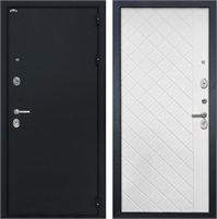 Входная дверь Колизей ФЛ-Ромбы (Чёрный шелк / Силк ясень белый) для установки в квартиру 30849