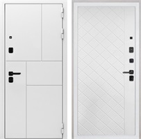 Входная дверь Спарта White панель ФЛ-Ромбы Силк ясень белый для установки в квартиру 30853